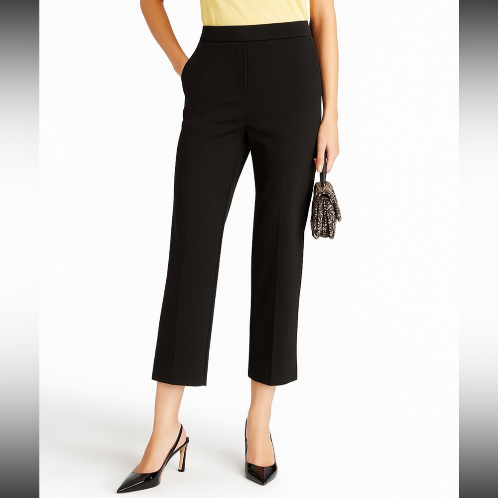 TORY BURCH Wool blend straight-leg pants black‎ size 4